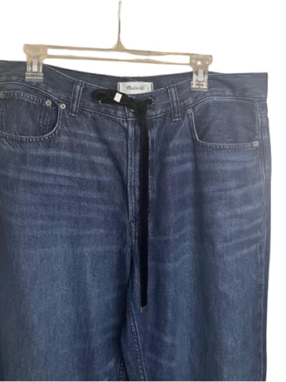 Madewell Low-Slung Baggy Jeans Velvet Drawstring Allenham Wash 30 EUC - Picture 9 of 16